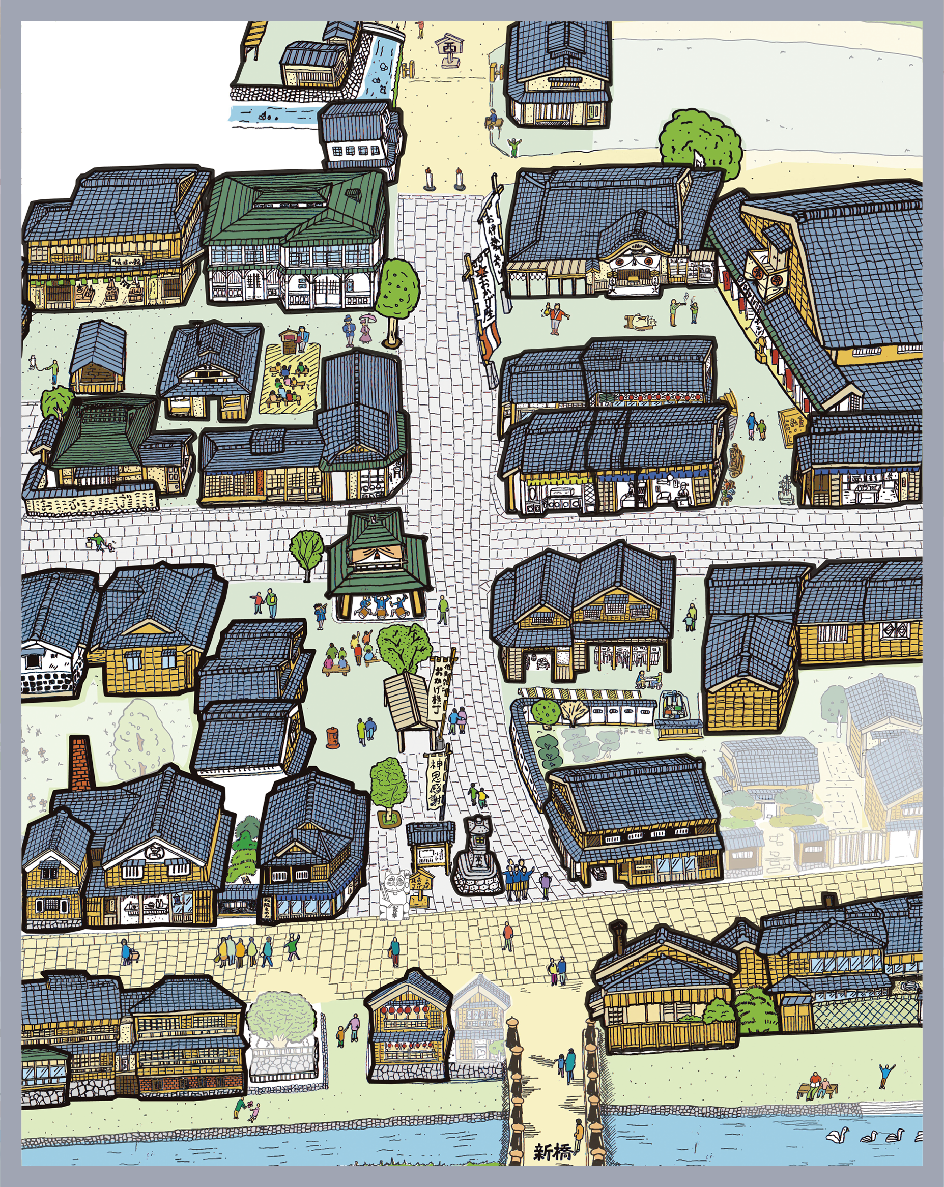 Digital Pictorial Map of Okage Yokocho