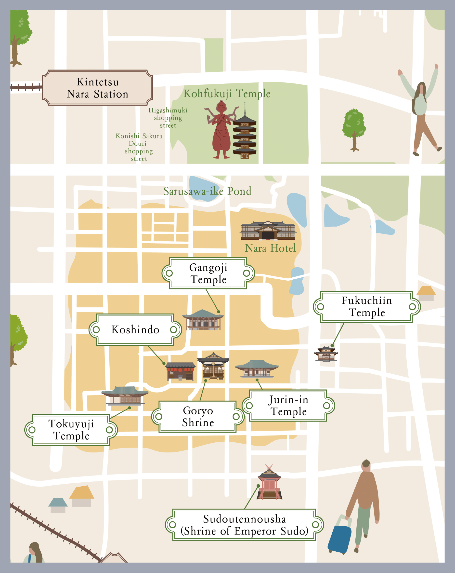 Nara-Machi Temple and Shrine Map